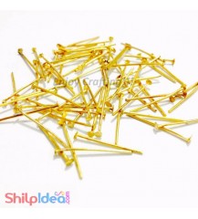 Head Pins 20mm - Golden - Pack of 50